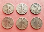 1940-1945   WALKING LIBERTY HALF DOLLARS (Set of 6)