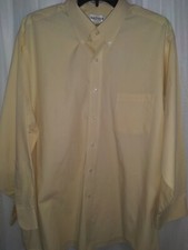 NICE MEN'S VAN HEUSEN L/S YELLOW MICRO PLAID BROADCLOTH DRESS SHIRT 17 1/2