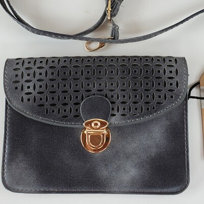 Pixie Mood Vicky Pouch Grey Crossbody Bag Purse Cruelty Free Vegan Leather NOS