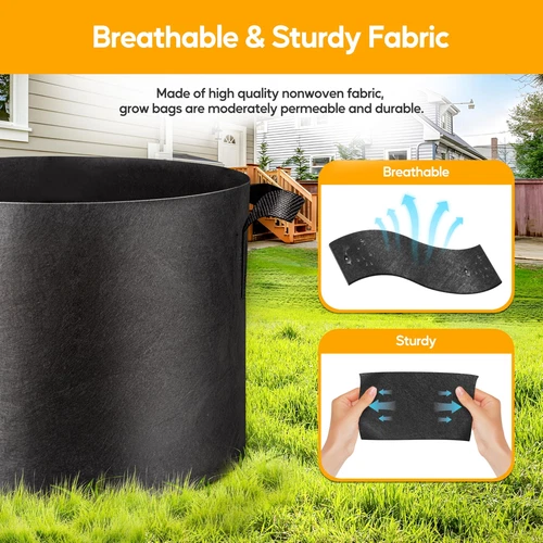 5-24Pack Garden Grow Bag/Rooty Bag Heavy Duty Non-Woven Plant Fabric Pot Contain - Picture 137 of 143