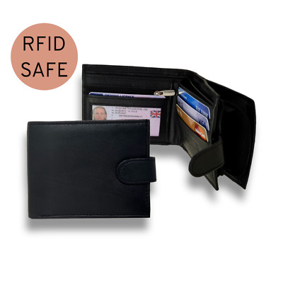 RAS Mens Soft Smooth Genuine Leather Wallet With External Zipper Coin Pocket 42 