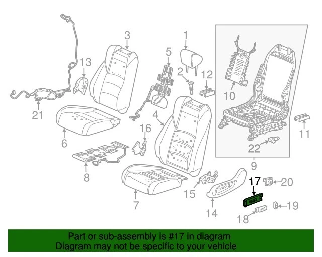 Interruptor de asiento eléctrico delantero izquierdo Honda 81653-SDB-A71 OEM NUEVO OEM Odyssey Pilot 2003-2021 Foto 3 de 4