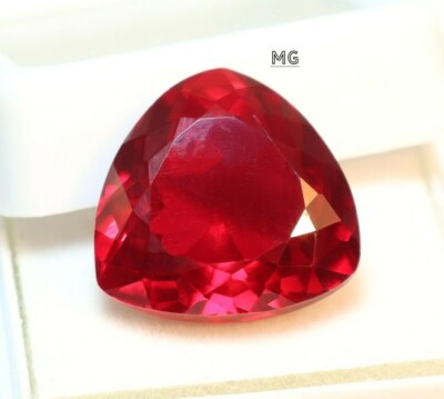 GIE CERTIFIED 24.75 Ct NATURAL TRIILION PIGEON'S BLOOD RUBY A BURMESE TREASURE