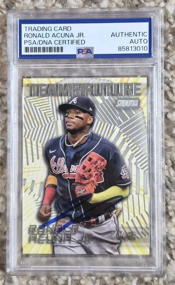 Ronald Acuna Jr. Signed Auto 2022 Topps #TOF-15 Baseball Card PSA DNA