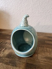 Vintage Studio Pottery Salt Pig / Cellar  Signed 1958 Beautiful Color