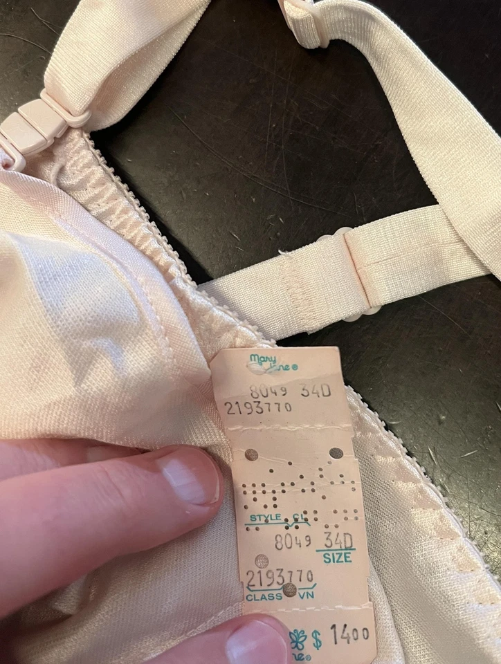 Sutiã feminino vintage Mary Jane 34D bolso maternidade feito sem fio estilo EUA 80 - Imagem 4 de 4