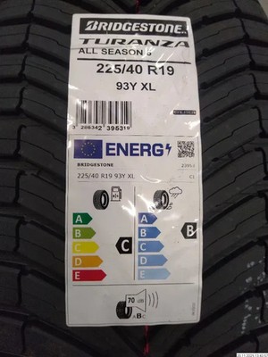 225/40 R19 93Y Ganzjahrreifen Bridgestone All Season 7mm DOT 1724 - 2 REIFEN