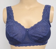 Royal Blue 38B NWT Underwire Side Wire Bra Comfort Choice Lace Nylon