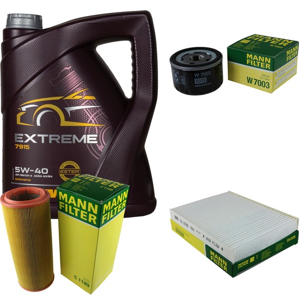 Mann Inspektionspaket 5L Mannol Extreme 5W-40 FüR Fiat Doblo Cargo 1.9 JTD-image