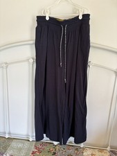 Anthropologie Navy Blue Pajama Pants Small wide leg lounge Saturday sunday
