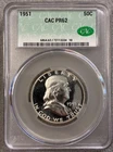 1951 Franklin Half Dollar Proof 50C CAC PR62