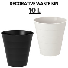 Small Plastic Waste Bin – Lightweight Black Rubbish Bin for Bathroom Bedroom