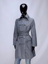 Women's STELLA McCartney 2008 Vintage Double Button Belted Trench Coat Jacket 42