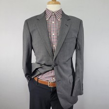 JOS A BANK Signature Mens Sport Coat Blazer Two Button Gray Wool Herringbone 38R