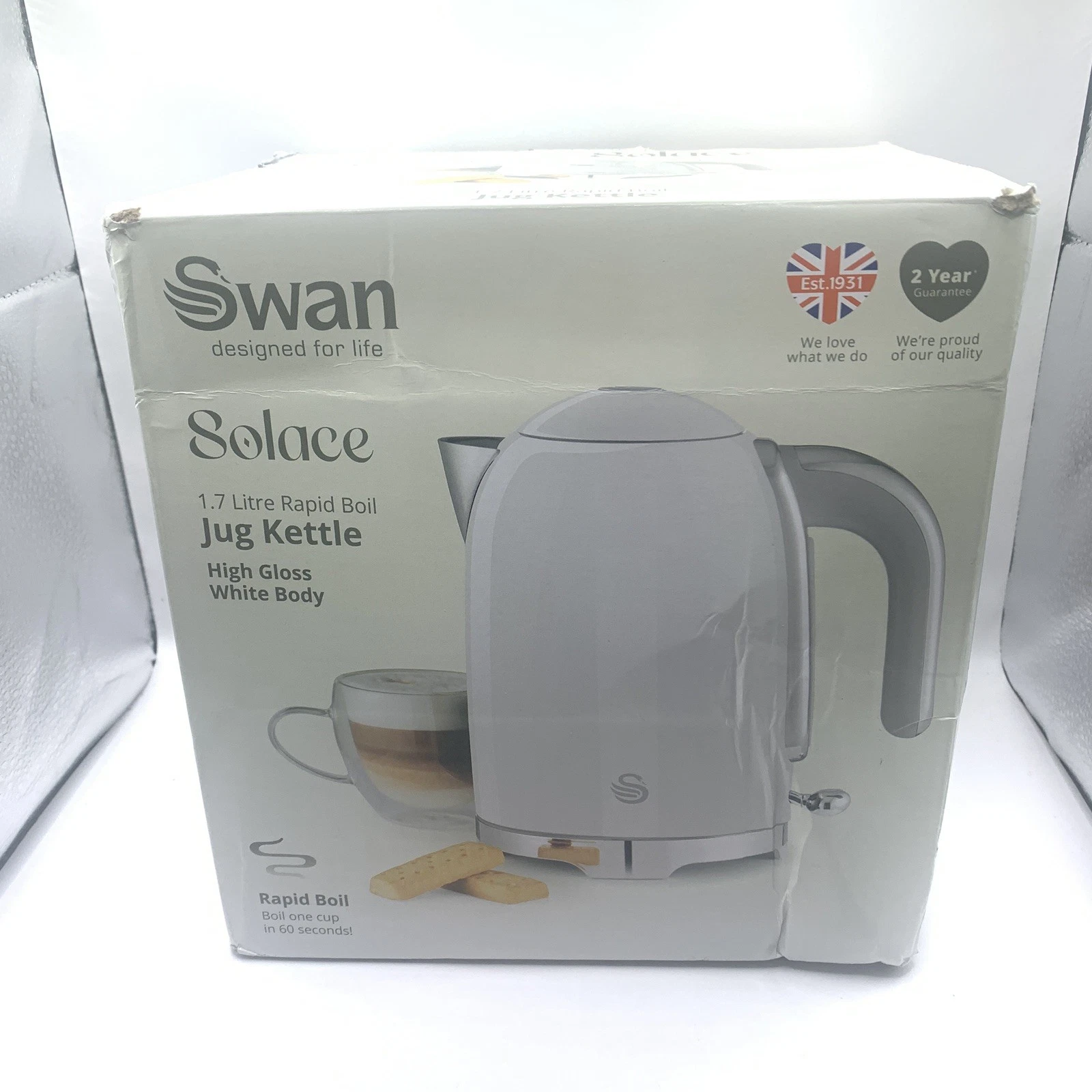 Swan SK19026WHT Solace Cordless Kettle Premium Stainless Steel 1.7 L Fast Boil
Opens in a new window