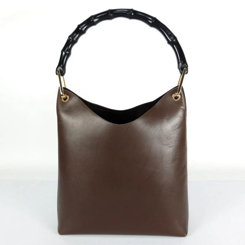 Sac semi épaule GUCCI bambou marron or quincaillerie cuir femme L26 x H23