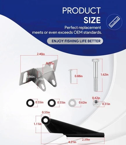 FOR DSI SKIMMER LOWRANCE TRANSDUCER MOUNT TRANSOM BRACKET REPL#  000-10262-001 W - Picture 7 of 10