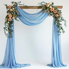 Wedding Arch Draping Fabric 28.7 Inch x 20ft Dusty Blue Sheer Backdrop Decor