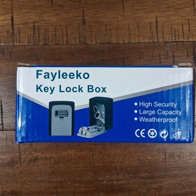Fayleeko Key Lock Box Wall Mounted   4 Digit Combination   Weatherproof Outdoor
