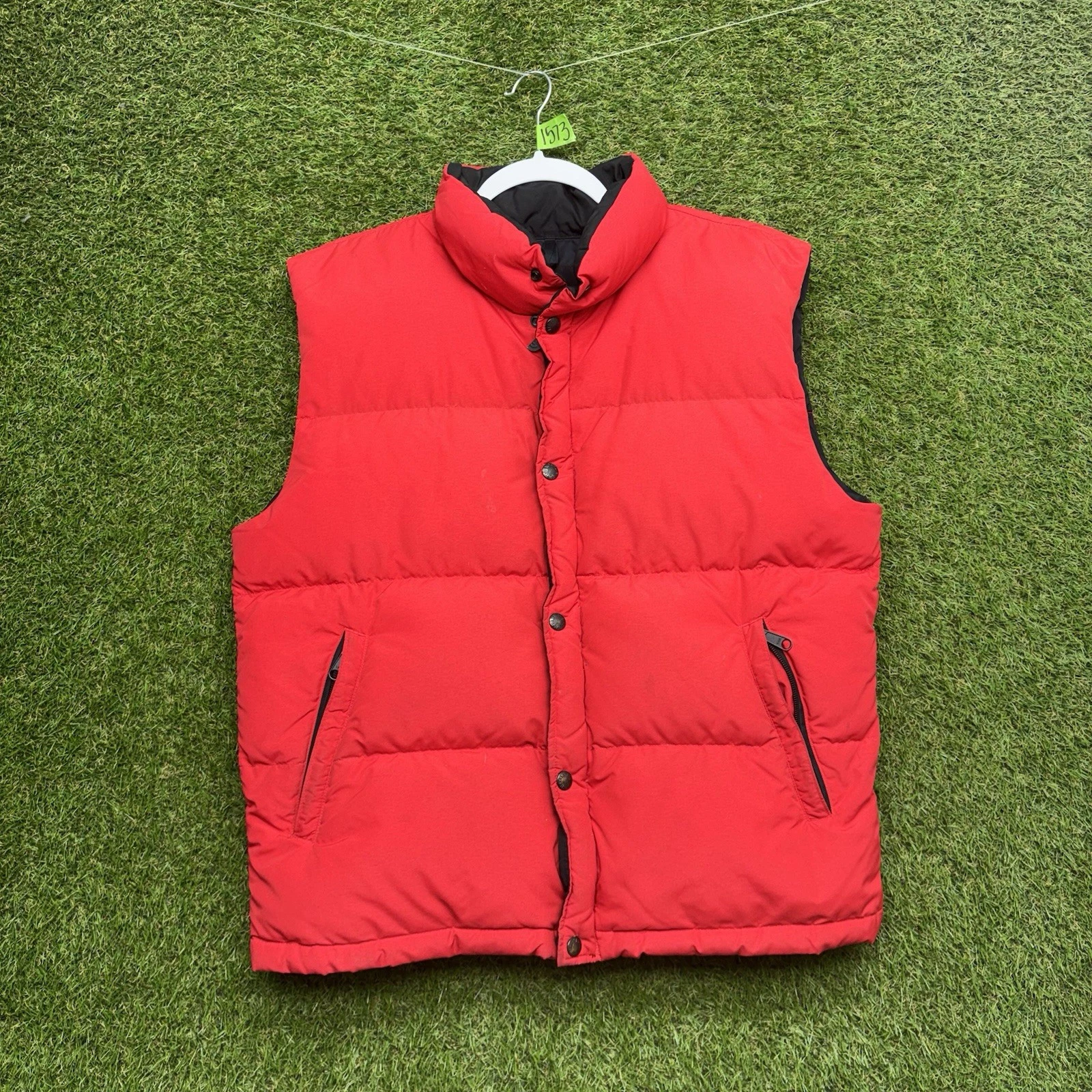 Vintage The North Face Down Vest Mens Medium Red 90s Full Zip Snap Outdoors