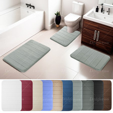 Memory Foam Bath Rug Bathroom Floor Shower Mats Carpet Soft Absorbent Non-slip