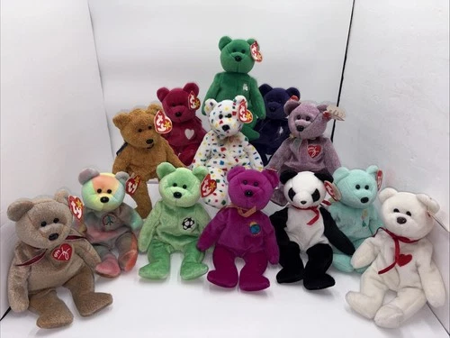 Lot of 13 Vintage Beanie babies ALL BEARS With Tags