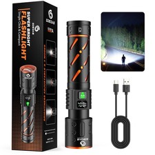 USB Rechargeable Flashlight High Lumens 100000 Powerful 5.75  Long