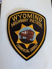 Wyoming Highway Patrol Commercial Carrier Embroidery Patch Brown Yellow Buffalo