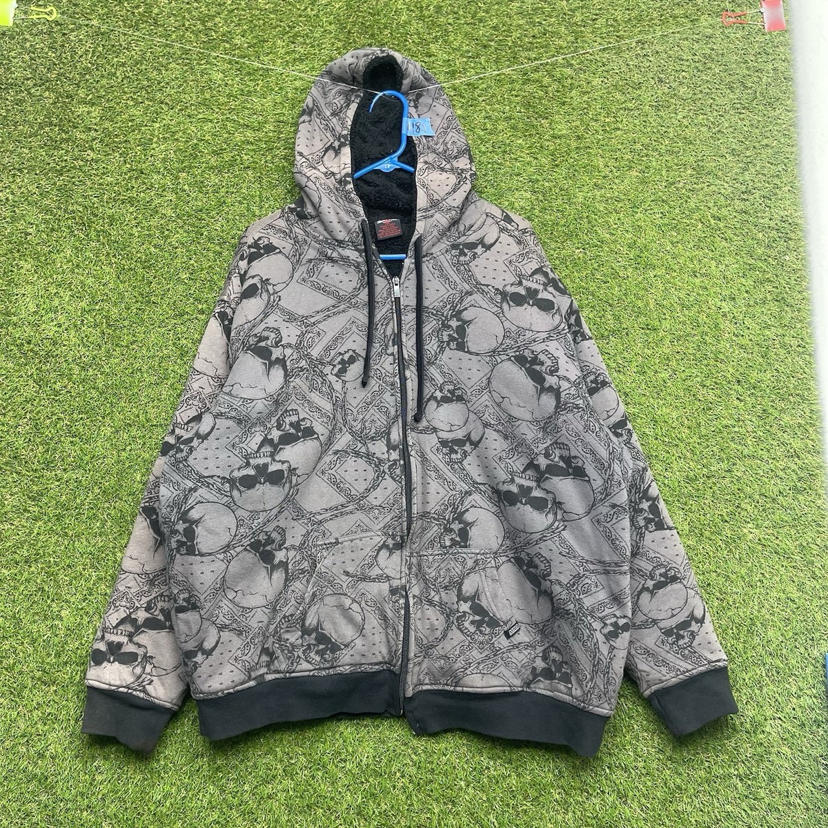 MMA Elite Hoodie Mens 2XL Sherpa Lined Grunge Jesse Pinkman Zip Up