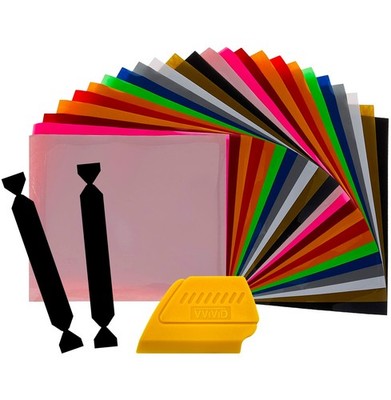 Heat Transfer Vinyl, 12 x 15 Inch 12-Color x2 ROLL Starter Bundle Plus Vinyl ...