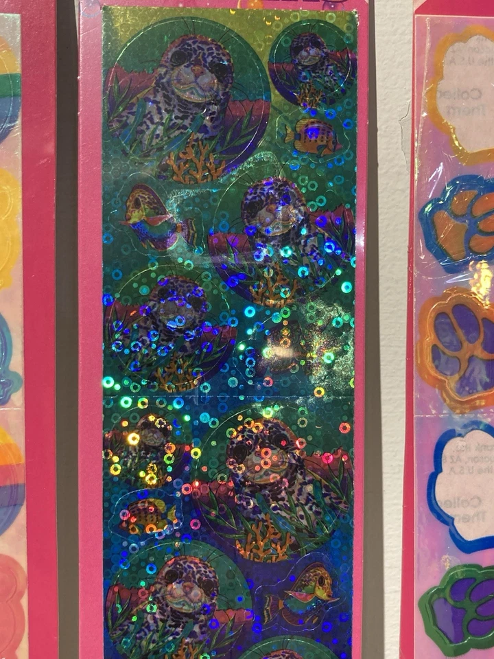 Sealed Lisa Frank Stickers Iridescent Bubble Balloons Seals Space Paw Print - Image 4 of 4