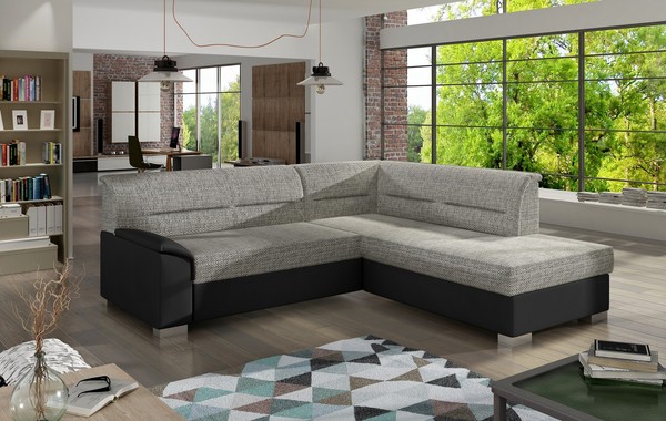 Design Ecksofa Schlafsofa Bettfunktion Couch Leder Textil Polster Sofas Neu 8349-image