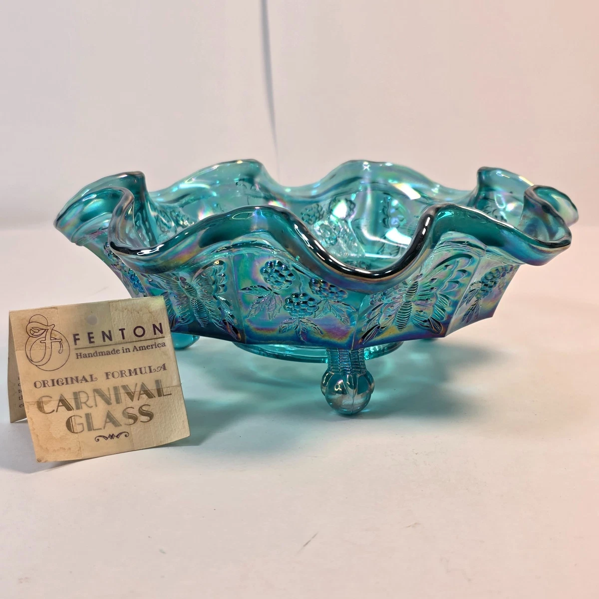 fenton blue carnival glass products for sale | eBay