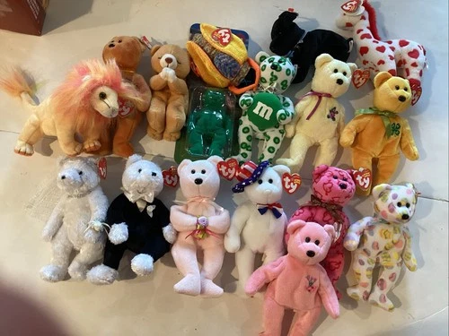1990's - 2000 Vintage TY Beanie Babies Bear Collection Lot Of 19