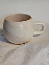 Project 62 White Pink Marbled Coffee Tea Mug Stoneware