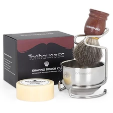 Shaving Brush Kit for Men, 4 in 1 Shaving Brushes Set Includes Badger Hair Sh...