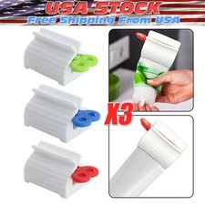3x Toothpaste Squeezer Bathroom Tube Easy Stand Dispenser Rolling Holder Seat