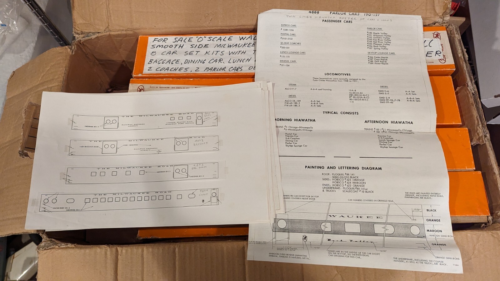 Walthers Milwaukee Road Hiawatha Passenger Car Set unbuilt 8 Kits w