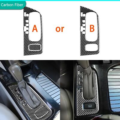 Real Carbon Fiber Center Console Gear Shift Panel Cover Trim For
