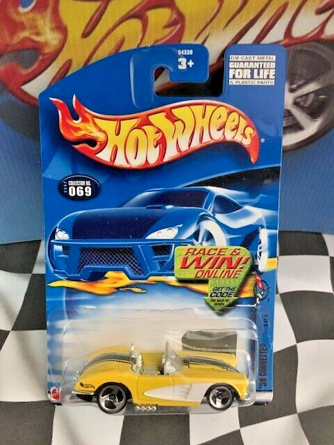 Hot Wheels 2002 Corvette Series 3/4 069 1958 Chevrolet '58 Corvette YELLOW 3SP