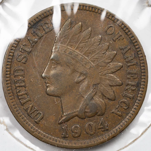 1904 Extremely Fine (XF) Indian Head Penny Cent