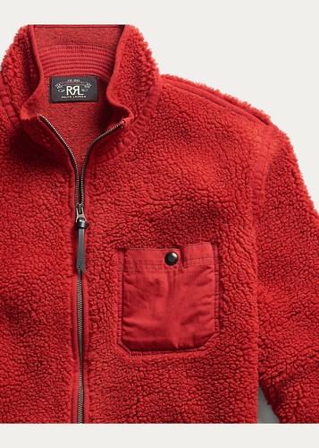 RRL Ralph Lauren Serape Red Wool Fleece Liner Jacket Men's Medium M - Picture 2 of 4