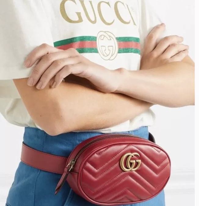 NWT Gucci Marmont Belt Bag GG Small Belt bag Size 75 476434