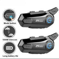 Bluetooth Motorcycle Helmet Intercom Headset for 2 Rider intercomunicador Moto