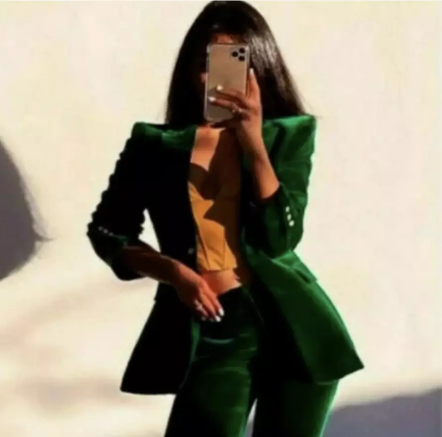 Green velvet jacket clearance zara