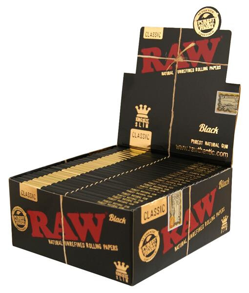 RAW Black Classic KS Slim Papers 32 Blättchen pro Heft 1 Box (50 Heftchen)