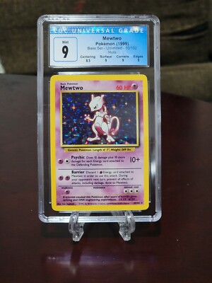 Pokémon TCG Mewtwo Holo pokemon card Graded CGC 9 in Mint