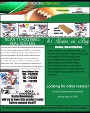 NCAA 2011 11 PS3 Football Real Rosters File Only - Rosters Since 2003