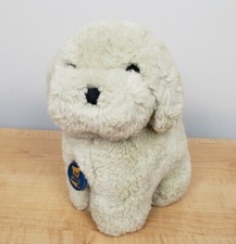 Vintage Dakin Cream Puppy Dog 9" Stuffed Animal with Neck Tag Plush Toy 1985