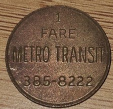 Bus token ~US -KALAMAZOO MICHIGAN 1 FARE METRO Transit Token 